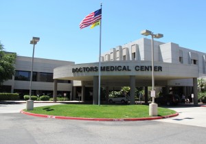 a doctors medical center modesto front entrance with flag IMG_9605